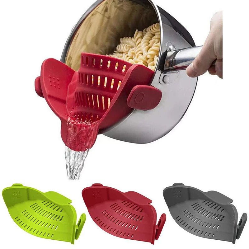 Passoire à pâtes en silicone anti - déversement, clip universel qualité alimentaire - Zone shopping