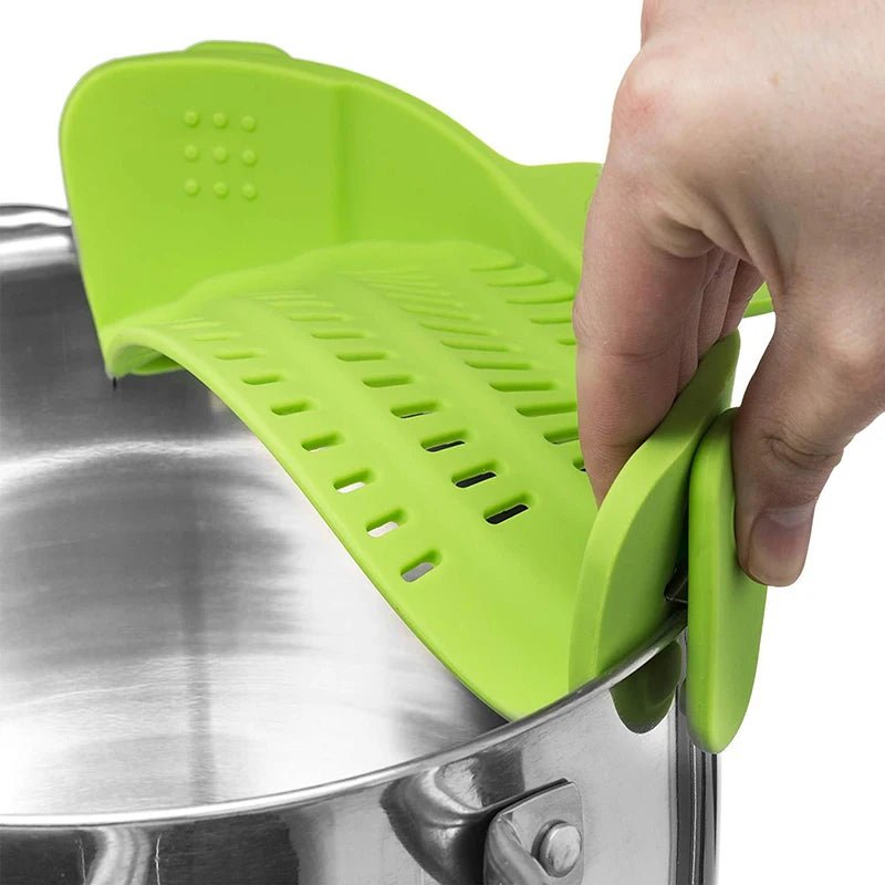 Passoire à pâtes en silicone anti - déversement, clip universel qualité alimentaire - Zone shopping