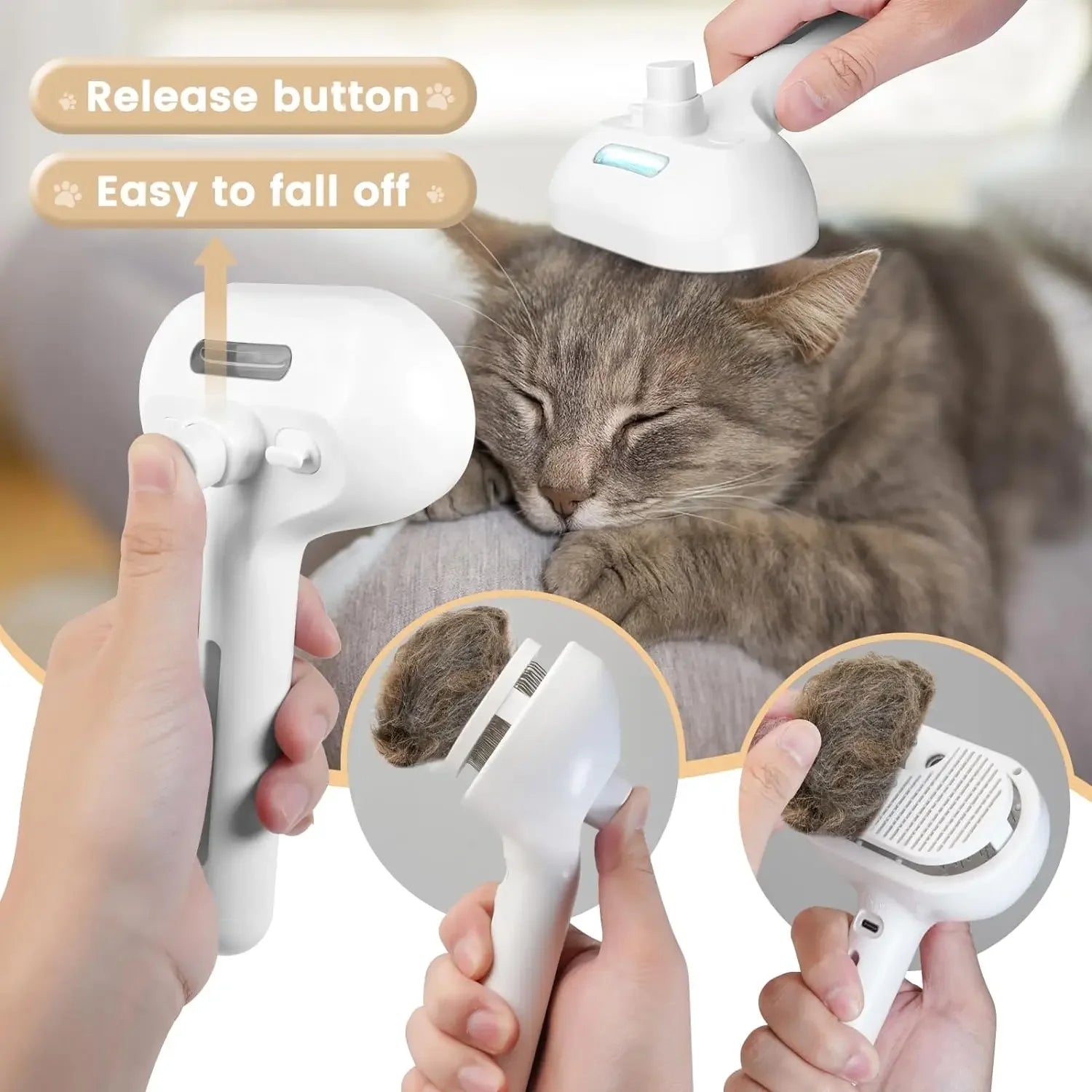 Peigne de toilettage vaporisateur pour chiens et chats, épilation facile - Zone shopping