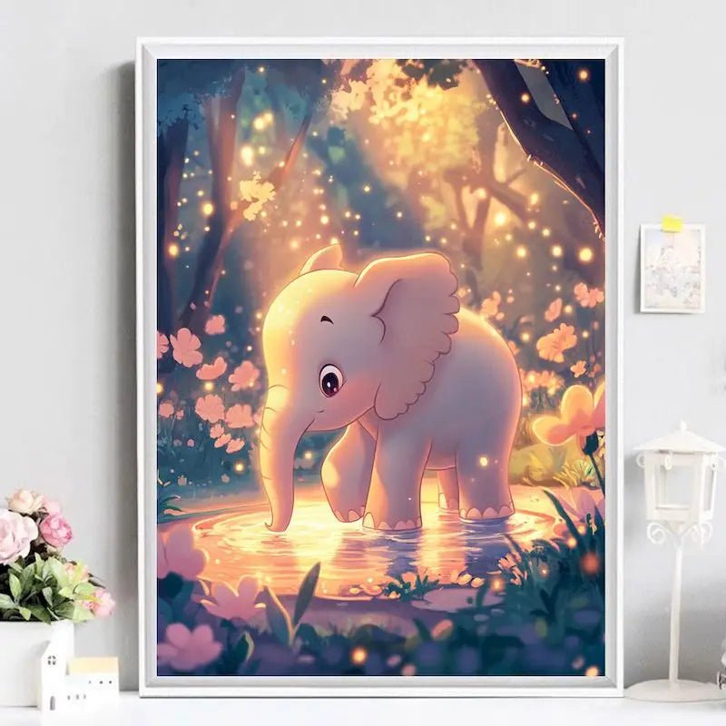 Peinture par Numéros Élégant Éléphant Mignon - DIY Décor Intérieur - Zone shopping