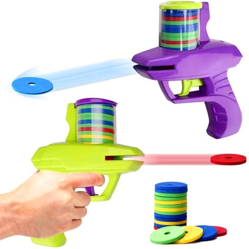 Pistolet à disque en mousse pour enfants - Jeu interactif extérieur - Zone shopping