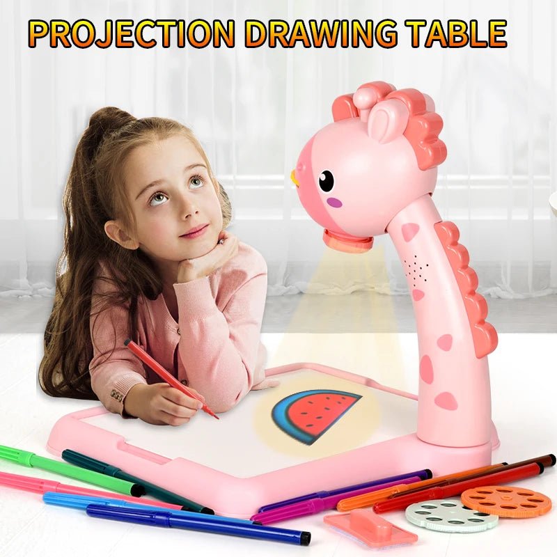 Planche à dessin de projection de cerf électrique, planche d'écriture multifonctionnelle, apprentissage du dessin, peut effacer la coloration, jouets éducatifs - Zone shopping