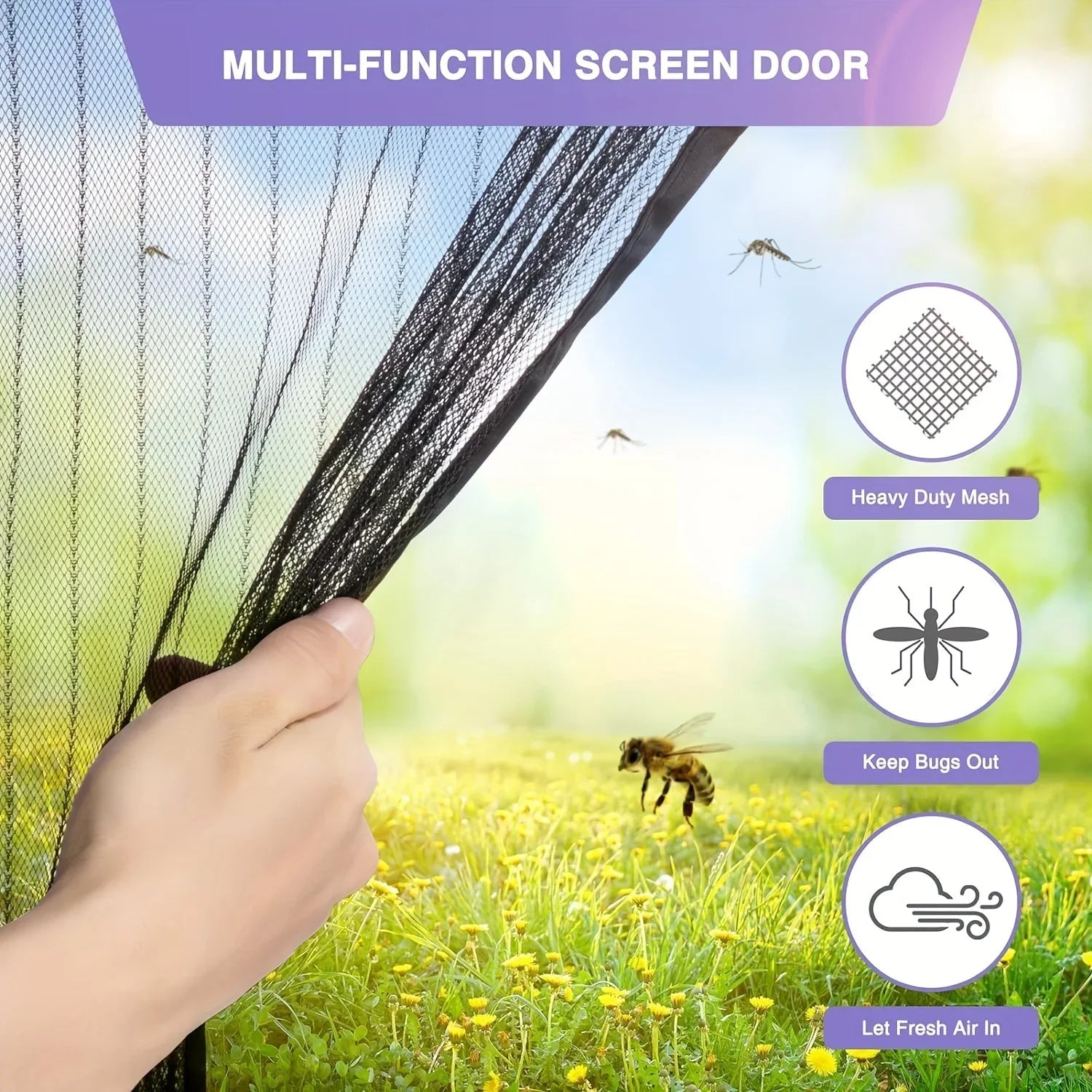 Porte à écran magnétique auto - scellante - Protection anti - insectes - Zone shopping