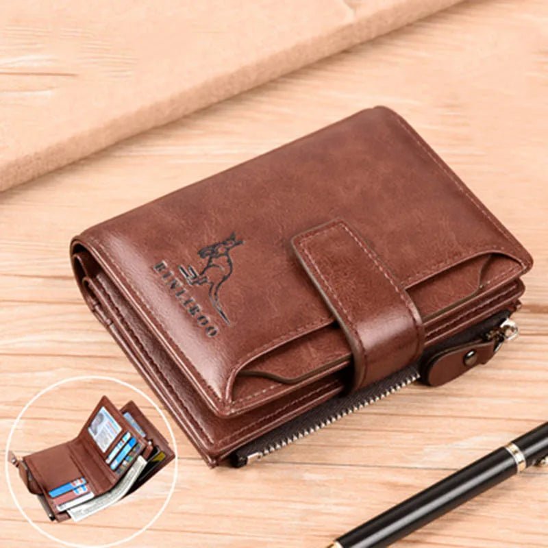 Portefeuille en cuir RFID luxe pour hommes, porte - cartes et monnaie - Zone shopping