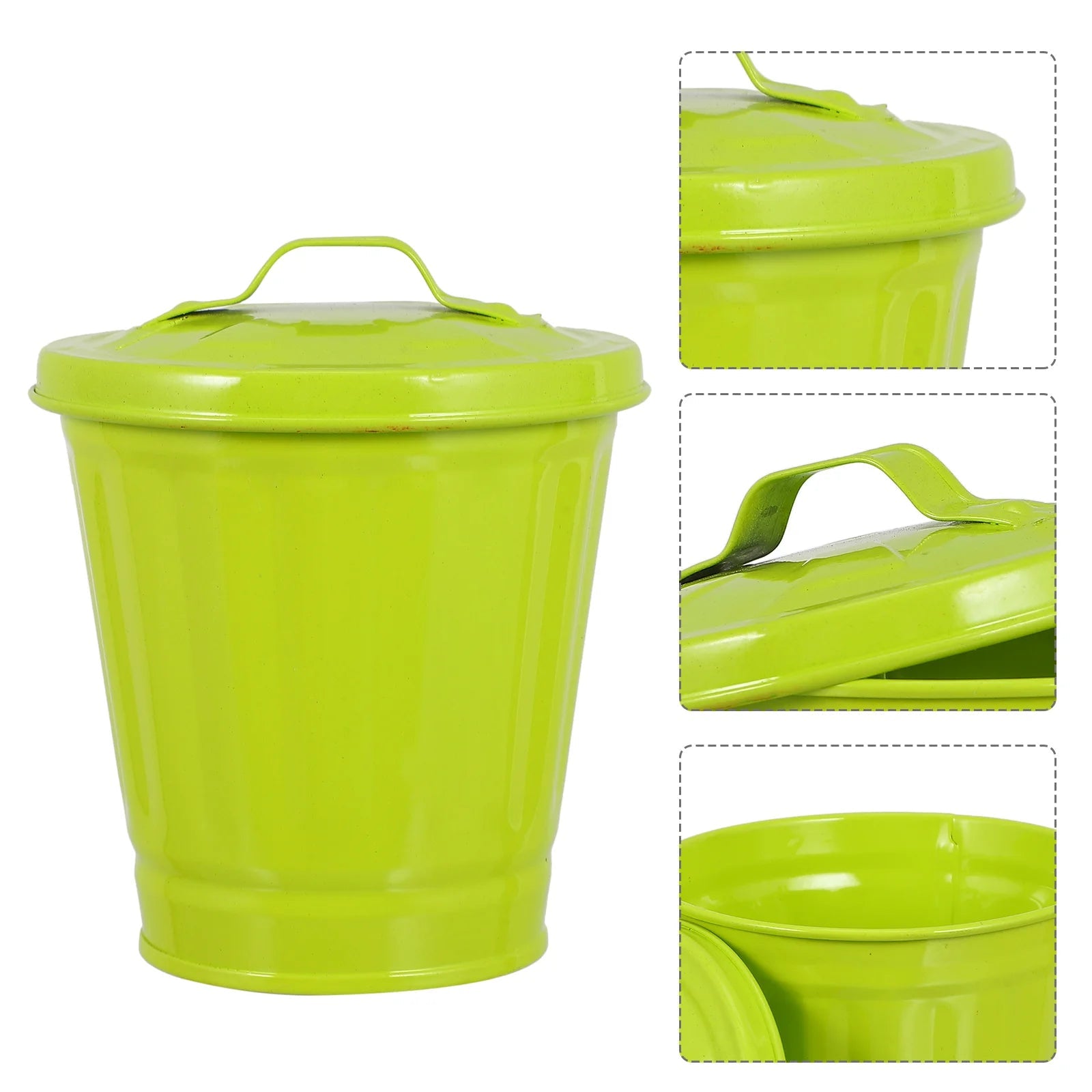 Poubelle en métal avec couvercle pour bébé - Pot de rangement chic - Zone shopping