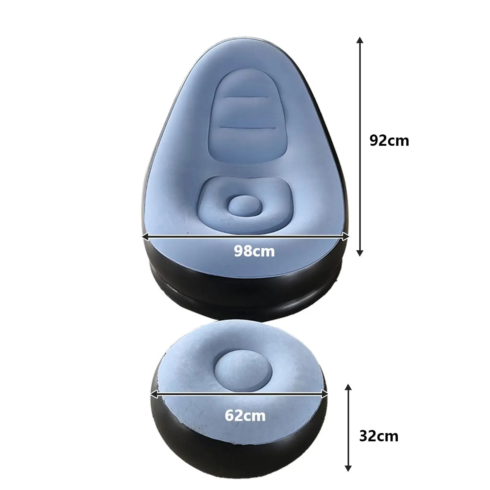 Pouf gonflable pliable extérieur - Canapé paresseux moelleux - Zone shopping