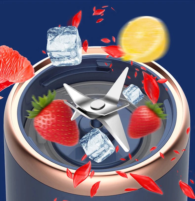 Presse - agrumes Portable à 6 lames, Rechargeable par USB, en acier inoxydable, tasse, presse - fruits, mélangeur de Smoothie automatique, outil de cuisine - Zone shopping