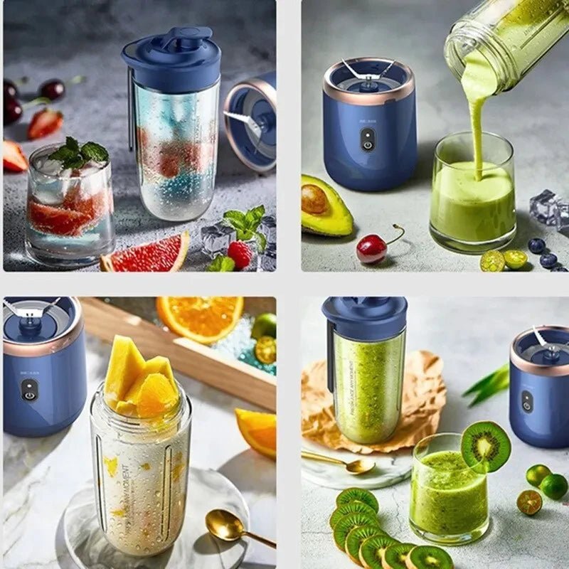 Presse - agrumes Portable à 6 lames, Rechargeable par USB, en acier inoxydable, tasse, presse - fruits, mélangeur de Smoothie automatique, outil de cuisine - Zone shopping