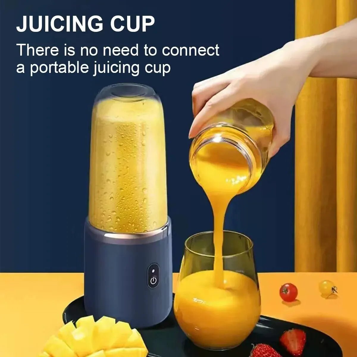 Presse - agrumes Portable à 6 lames, Rechargeable par USB, en acier inoxydable, tasse, presse - fruits, mélangeur de Smoothie automatique, outil de cuisine - Zone shopping