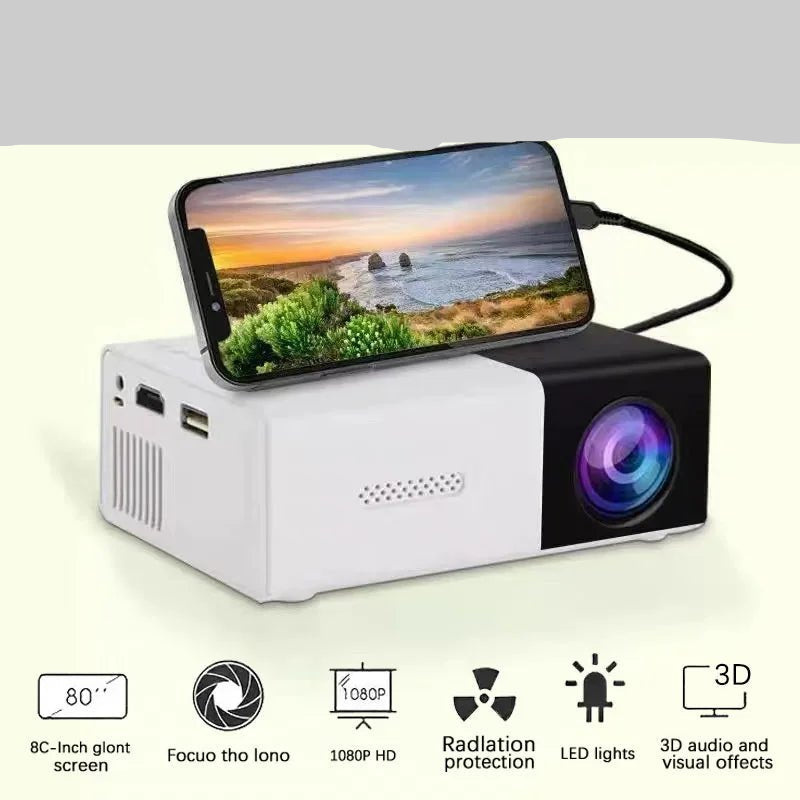 Projecteur YG300 Mini Portable 4K 1080P, Cinéma 3D LED, Smart TV - Zone shopping