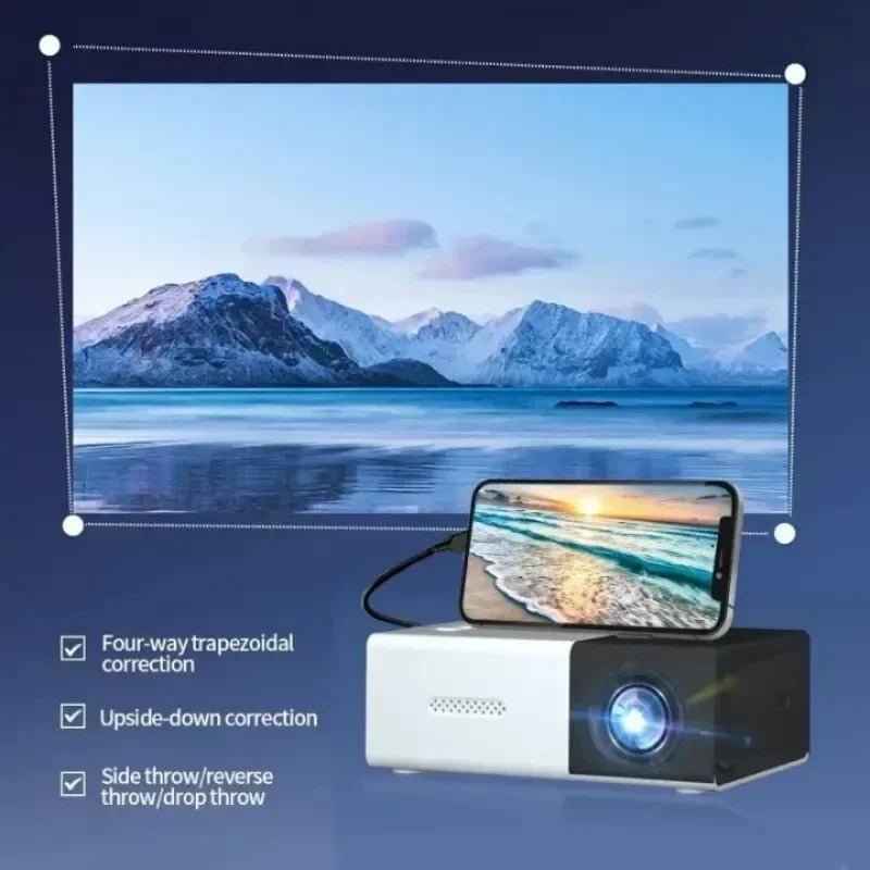 Projecteur YG300 Mini Portable 4K 1080P, Cinéma 3D LED, Smart TV - Zone shopping