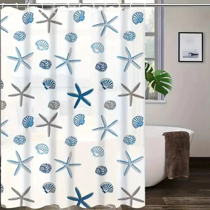 Rideau de douche étanche PEVA avec motif - Accessoire déco salle de bain - Zone shopping