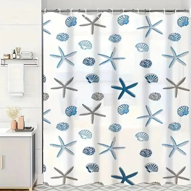 Rideau de douche étanche PEVA avec motif - Accessoire déco salle de bain - Zone shopping