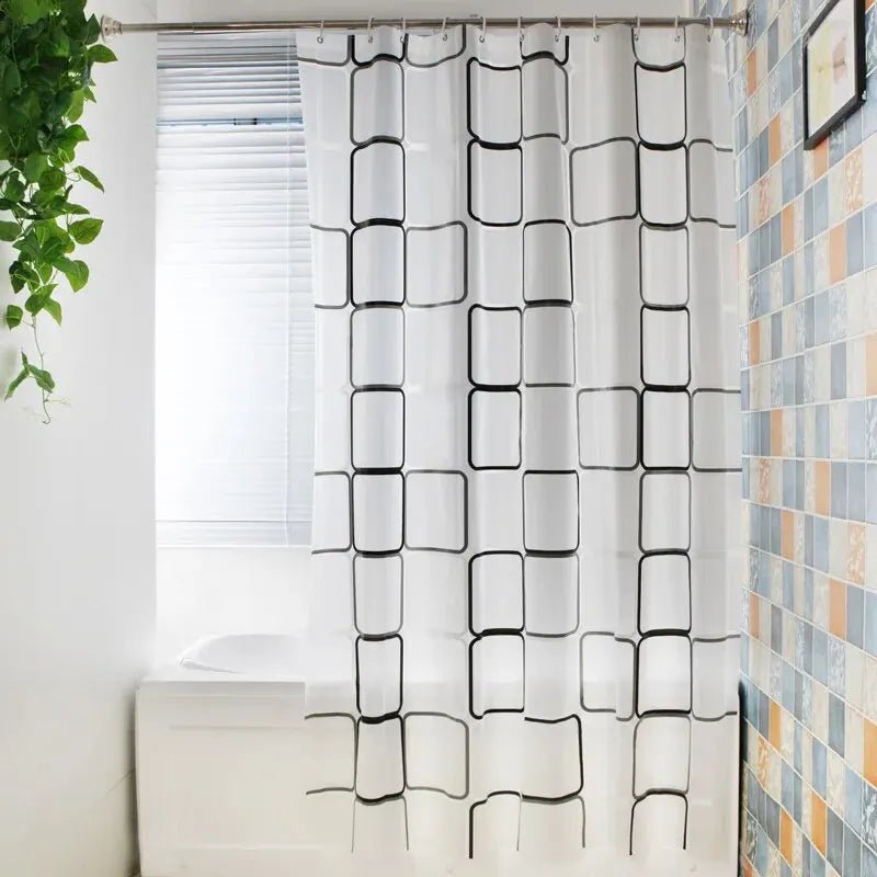 Rideau de douche étanche PEVA avec motif - Accessoire déco salle de bain - Zone shopping