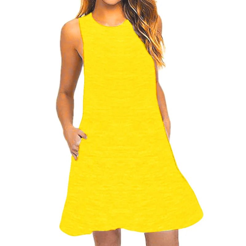 Robe T-Shirt trapèze été femme, décontractée, grande taille, poches - Zone shopping
