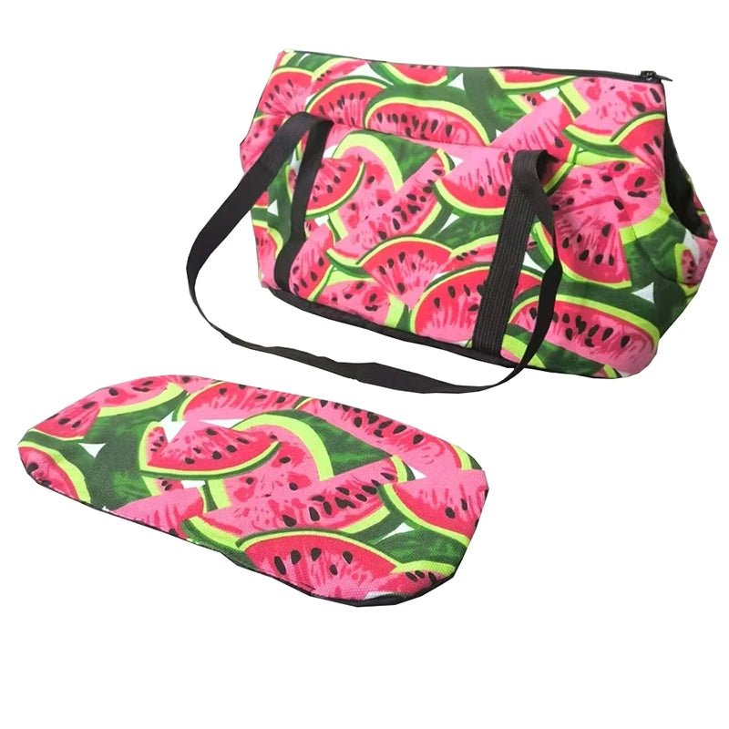 Sac à bandoulière portable pour petits chiens - Motif pastèque - Zone shopping
