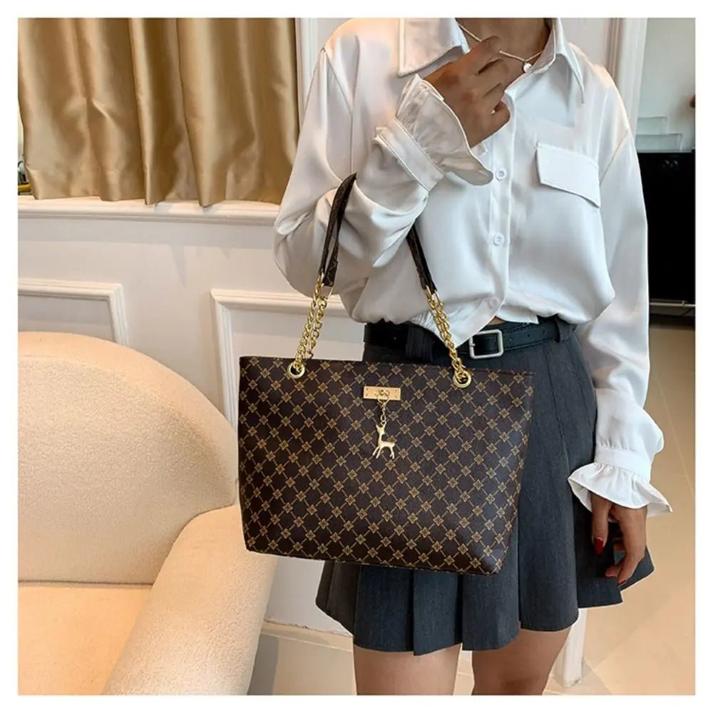 Sac fourre - tout luxe femme, grand sac à main tendance, mode chic - Zone shopping