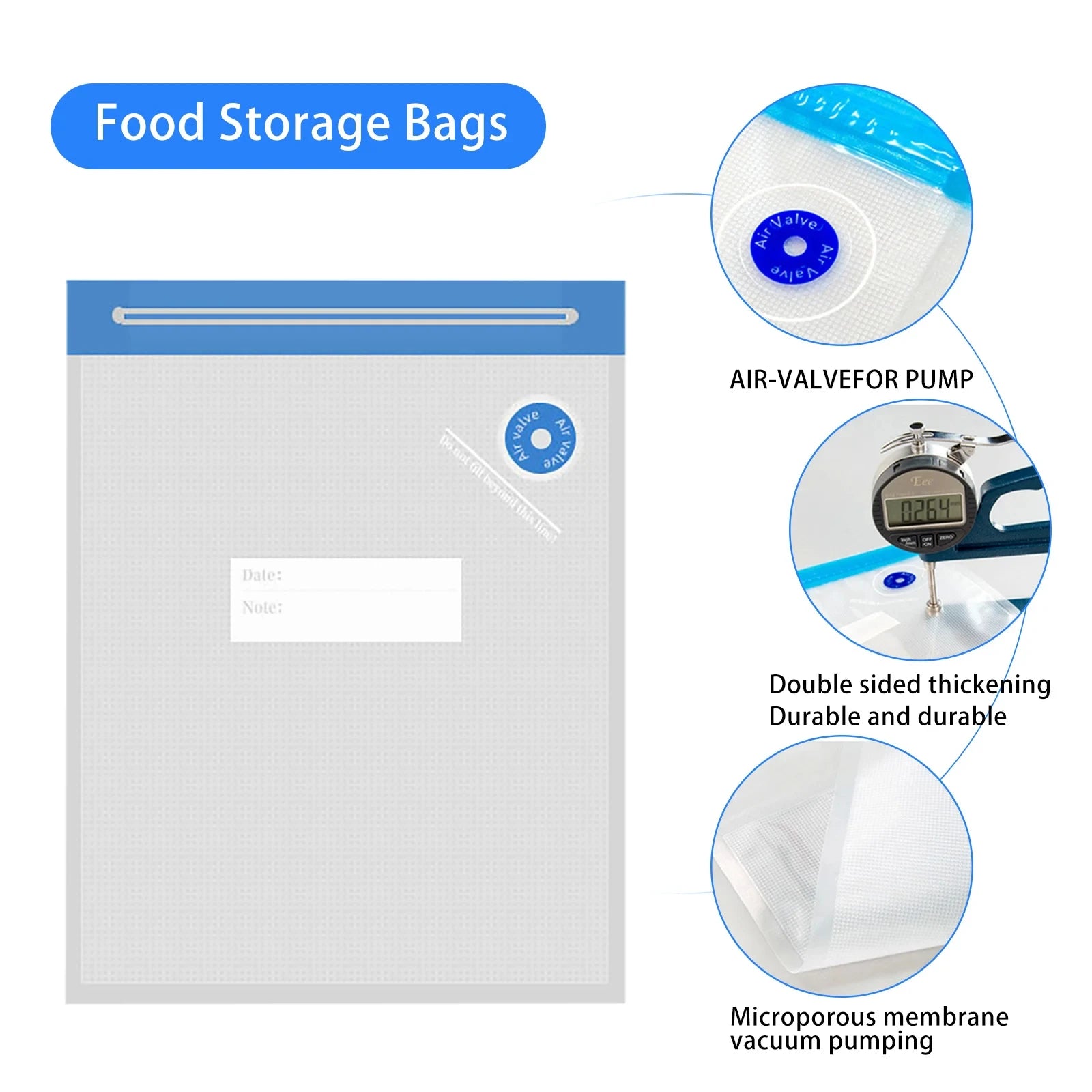Sacs alimentaires sous vide 20/10 - réutilisables & pratiques - Zone shopping