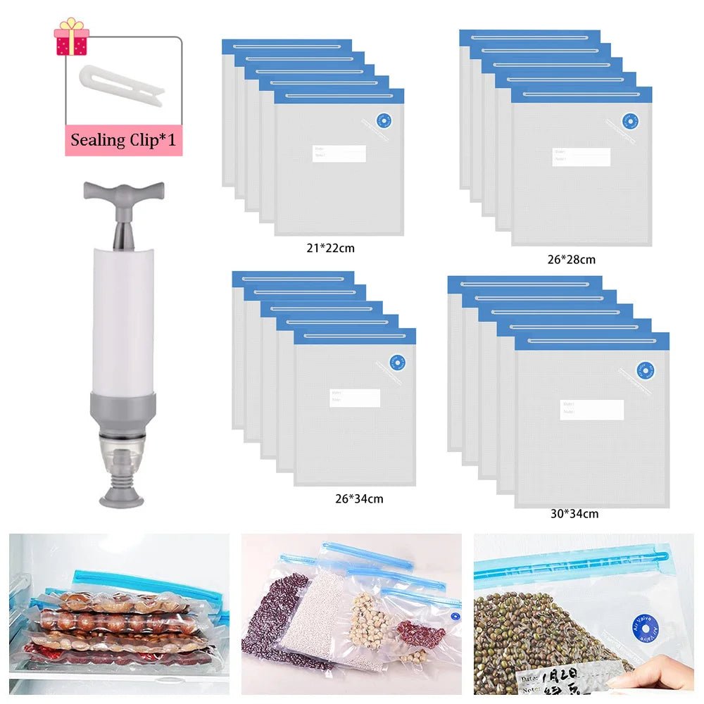 Sacs alimentaires sous vide 20/10 - réutilisables & pratiques - Zone shopping