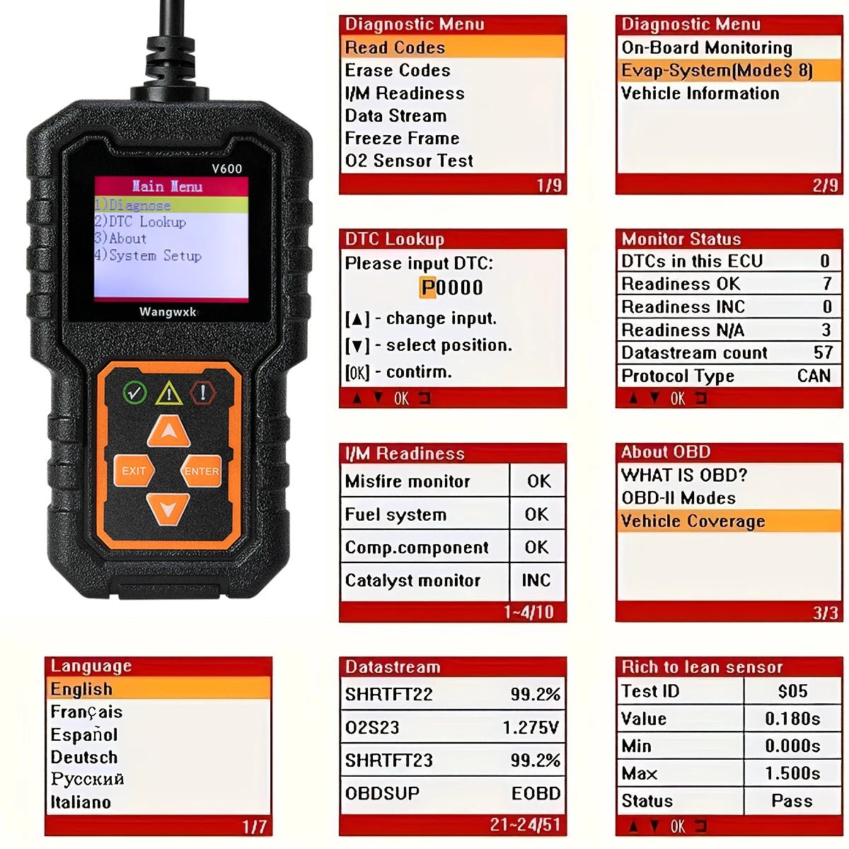 Scanner OBD2 V600 - Outil de diagnostic universel pour voitures - Zone shopping