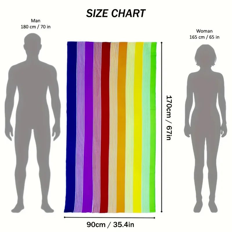 Serviette de plage arc - en - ciel microfibre tropicale séchage rapide 280g - Zone shopping