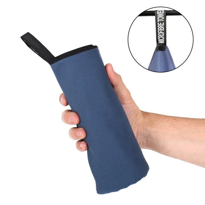 Serviette de sport séchage rapide 40x80cm bleu gris vert orange - Zone shopping