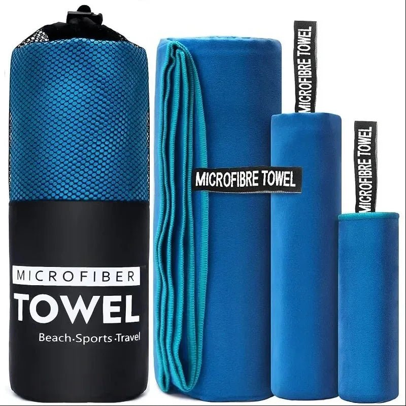 Serviette de sport séchage rapide 40x80cm bleu gris vert orange - Zone shopping