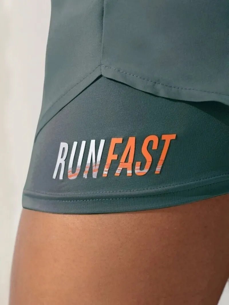 Short de Yoga taille haute pour femmes, avec contrôle de proximité élastique, short de course, faux pantalon deux pièces - Zone shopping