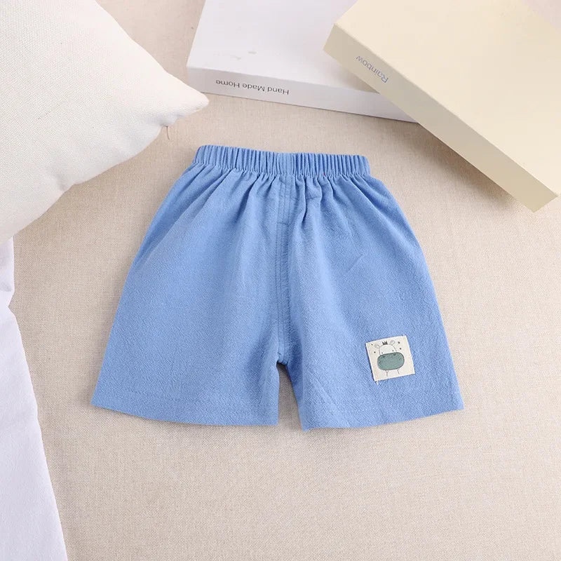 Shorts d'été en coton et lin pour garçons et filles, pantalons courts de style coréen pour enfants de 1, 2, 3, 4 et 5 ans - Zone shopping