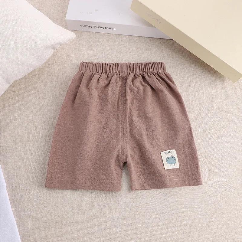 Shorts d'été en coton et lin pour garçons et filles, pantalons courts de style coréen pour enfants de 1, 2, 3, 4 et 5 ans - Zone shopping