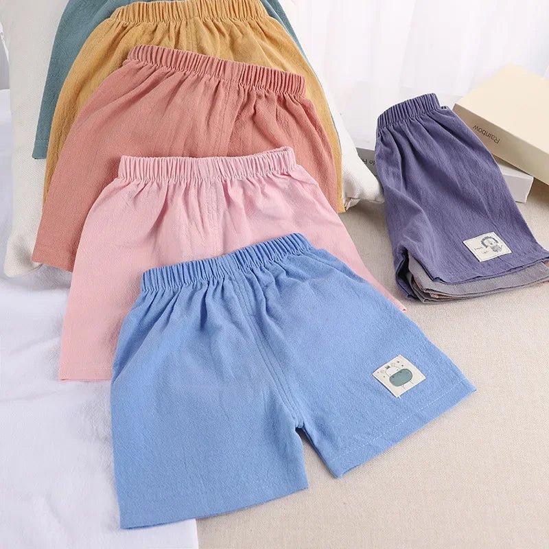 Shorts d'été en coton et lin pour garçons et filles, pantalons courts de style coréen pour enfants de 1, 2, 3, 4 et 5 ans - Zone shopping