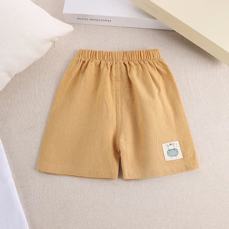 Shorts d'été en coton et lin pour garçons et filles, pantalons courts de style coréen pour enfants de 1, 2, 3, 4 et 5 ans - Zone shopping