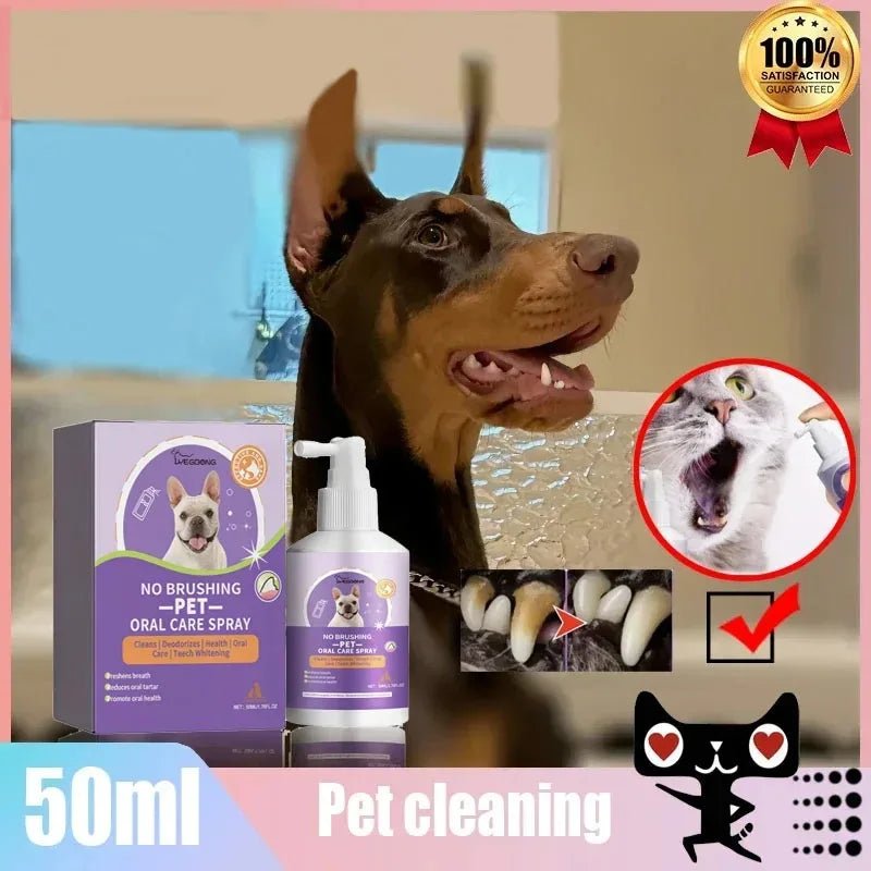 Spray nettoyant buccal 50ml pour chiens et chats, fraîcheur garantie! - Zone shopping