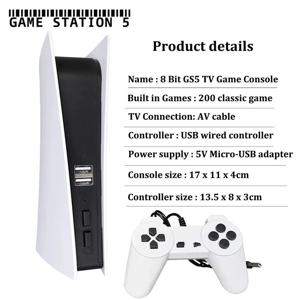Station de jeu 5 : Console rétro 200 jeux 8 bits pour enfants AV - Zone shopping