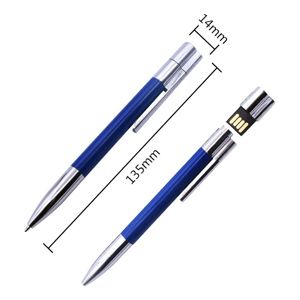 Stylo à bille en métal et clé USB 16/32/64/128 Go - Cadeaux sympas - Zone shopping