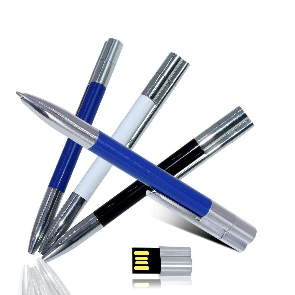 Stylo à bille en métal et clé USB 16/32/64/128 Go - Cadeaux sympas - Zone shopping