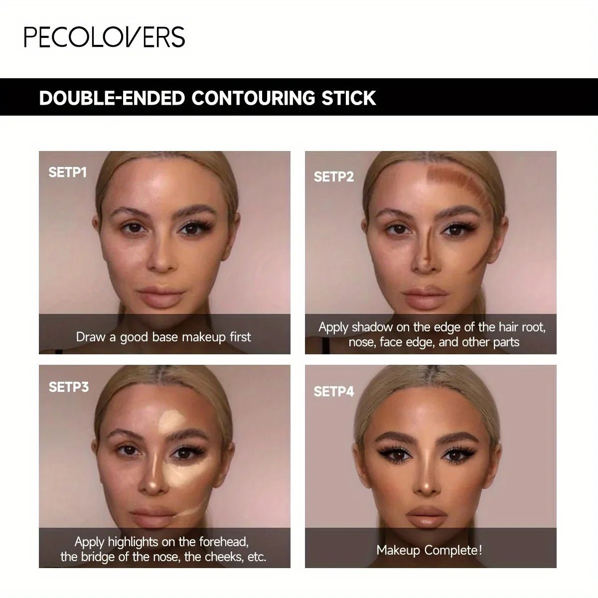 Stylo de maquillage double tête, fond de teint liquide imperméable - Zone shopping