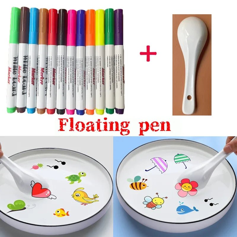Stylo de peinture à l'eau magique, marqueurs colorés, stylo à encre flottante, stylos à eau pour gribouillage, jouets d'éducation précoce Montessori pour enfants - Zone shopping