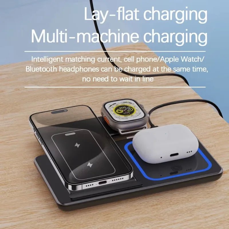 Support de chargeur sans fil 3 en 1 pliable pour iPhone et Apple Watch - Zone shopping