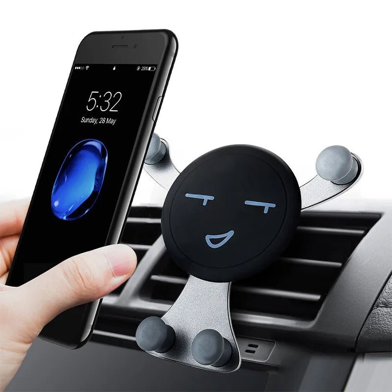 Support de téléphone voiture gravité, clip ventilation, souriant GPS - Zone shopping