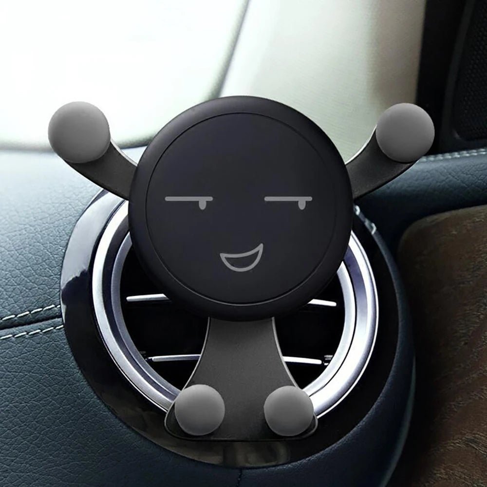 Support de téléphone voiture gravité, clip ventilation, souriant GPS - Zone shopping