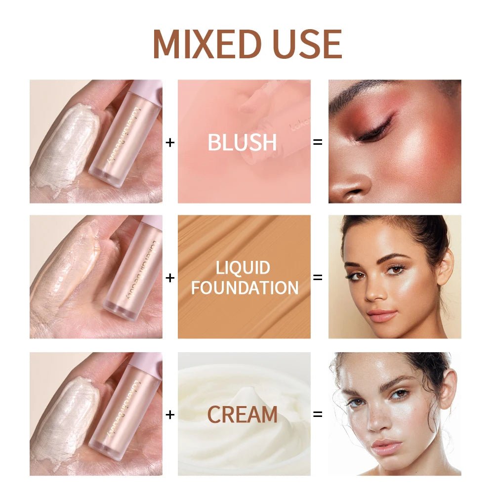 Surligneur liquide visage 4 couleurs - Maquillage éclat bronzant - Zone shopping