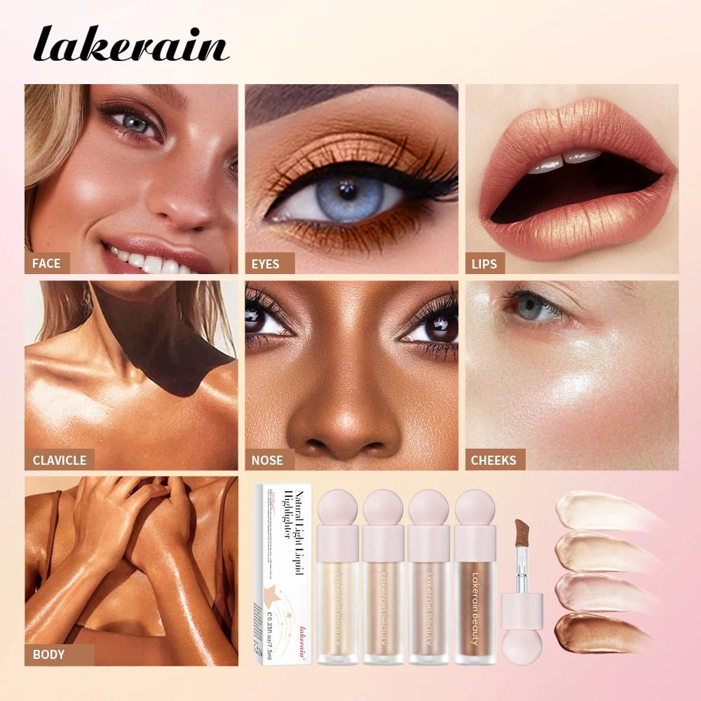 Surligneur liquide visage 4 couleurs - Maquillage éclat bronzant - Zone shopping