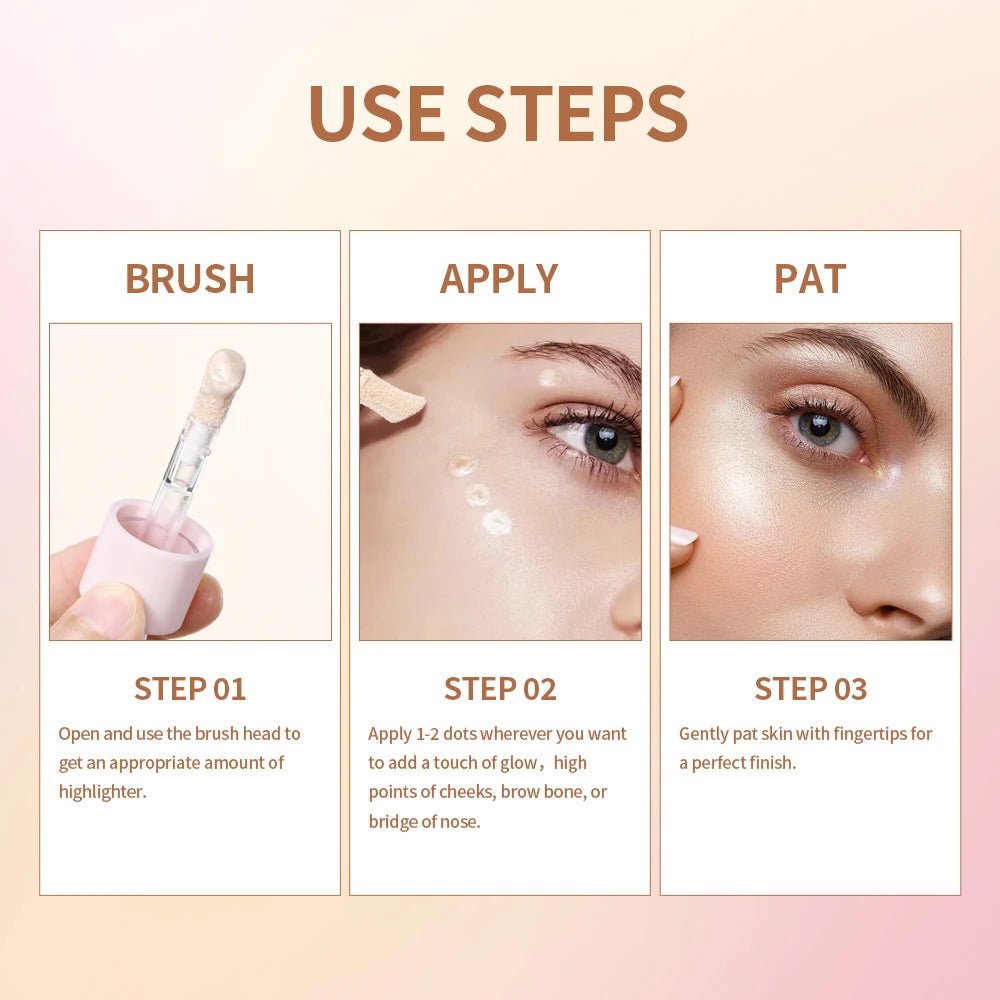 Surligneur liquide visage 4 couleurs - Maquillage éclat bronzant - Zone shopping