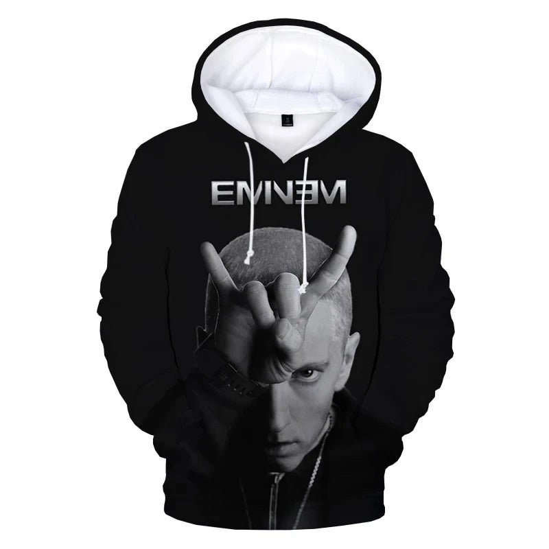 Sweat à capuche 3D Eminem Hip Hop homme/femme - Zone shopping