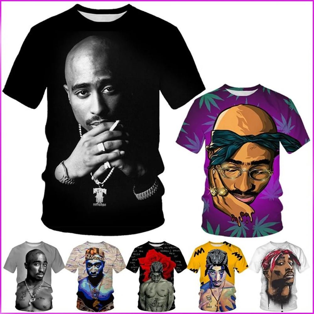 T-shirt 3D imprimé tendance hip - hop été, style street rock cool - Zone shopping