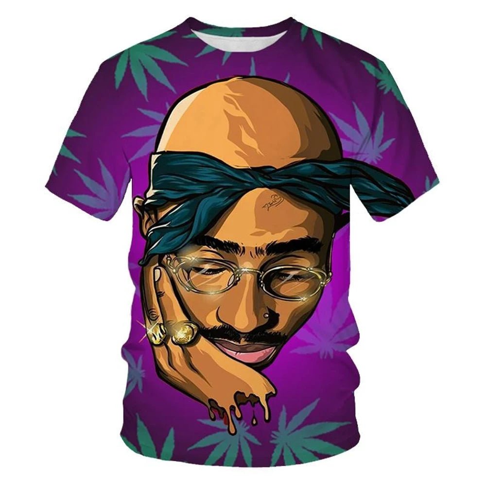 T-shirt 3D imprimé tendance hip - hop été, style street rock cool - Zone shopping