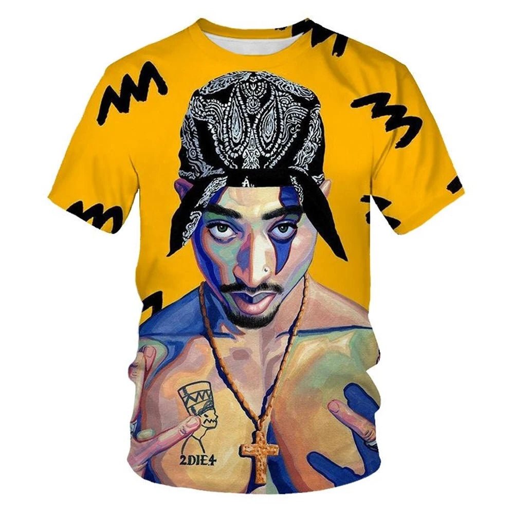 T-shirt 3D imprimé tendance hip - hop été, style street rock cool - Zone shopping
