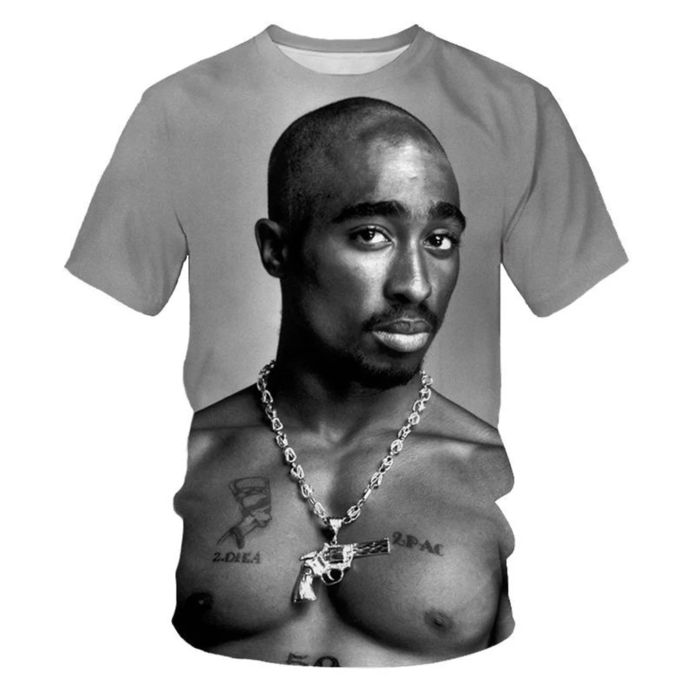 T-shirt 3D imprimé tendance hip - hop été, style street rock cool - Zone shopping