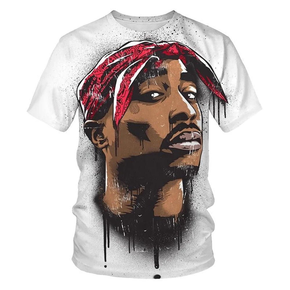 T-shirt 3D imprimé tendance hip - hop été, style street rock cool - Zone shopping